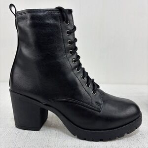 Ziti‎ Soho 'KOURTLAN" Black Heeled Calf Boot Size 10 Combat Boot Goth